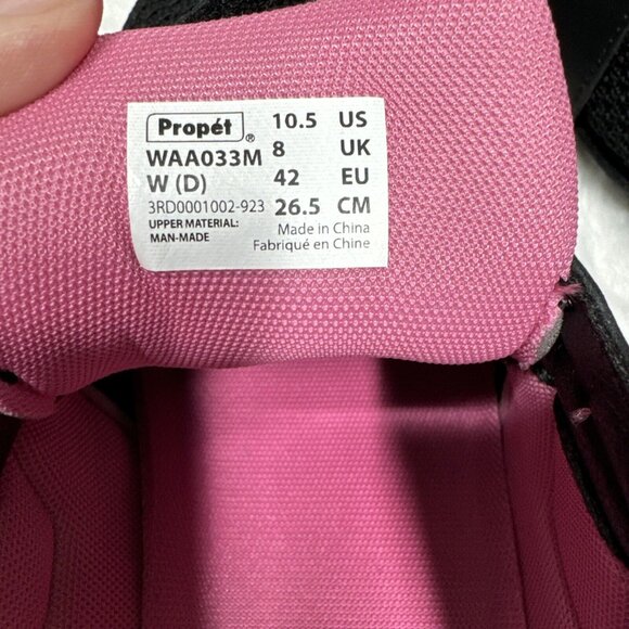 Propet Stability Shoes Women 10.5 D Black Pink X Strap Active Orthopedic Walk - Picture 7 of 10
